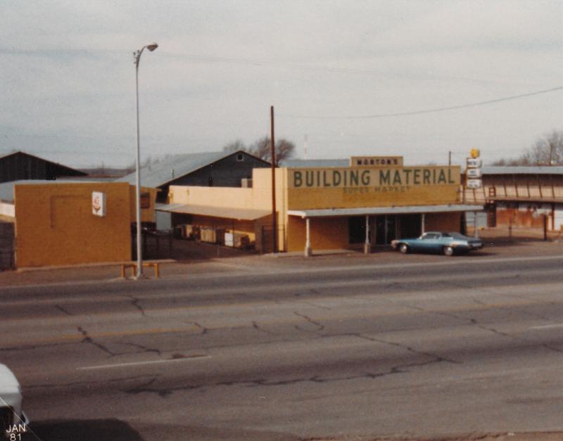 The original Morton Lumber Co. on North Cedar Street, 1981